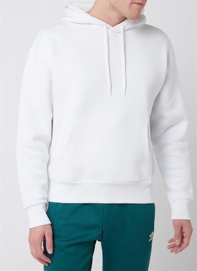 Basic Kapüşonlu Sweatshirt-Beyaz