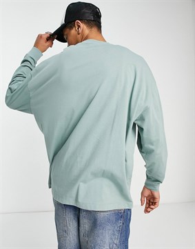 Oversize Longsleeve T-shirt-Yeşil