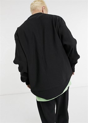 Oversize Poly Sweatshirt-Siyah