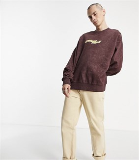 Oversize Sweatshirt-Kahverengi