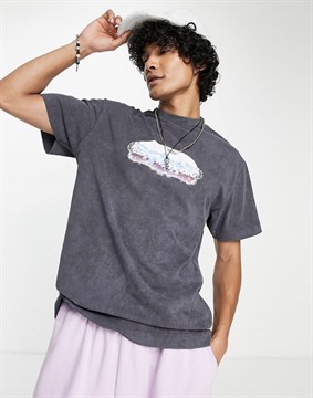 Relaxed Fit T-shirt-Gri